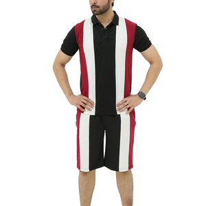 Men Breathable Cotton Blend T Shirt And Shorts <b>Set</b> Comfortable Summer Lounge Wear OEM Supplier - Product Image 1