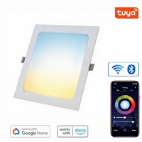 Plafonnier LED encastré intelligent 8 pouces CW 1800LM Tuya Wifi pour contrôle via Alexa Google App, intensité variable, pour la maison