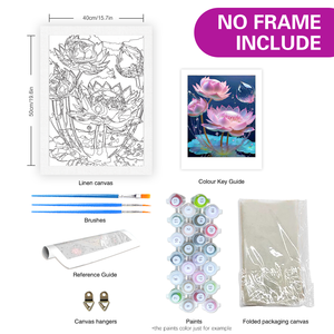 Kit Pittura a Numeri <span class=keywords><strong>con</strong></span> Fiori di Loto, Pittura Acrilica su Tela, Quadro <span class=keywords><strong>con</strong></span> Numeri per Decorazioni Domestiche, Regalo Fai-da-Te - Product Image 2