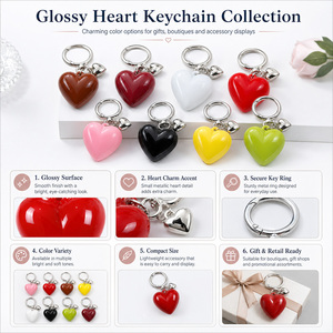 Colgante de acrílico con forma de corazón de melocotón personalizado al por mayor - Llavero DIY de amor para adorno de bolso, joyería de regalo, decoración de accesorios creativos - Product Image 4