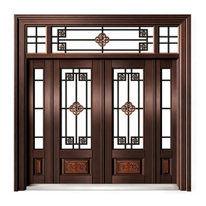 Puerta de Seguridad Exterior Inteligente para <span class=keywords><strong>el</strong></span> Hogar, Construcción de Acero Inoxidable, Prevención de Incendios, Diseño Único Art <span class=keywords><strong>Deco</strong></span> con Relieve 3D del Sudeste Asiático - Product Image 1