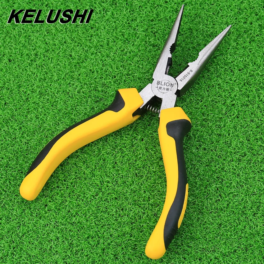 High Quality Hand Tools Pliers 6" needle-nose pliers Cr-V Alloy Steel Stiffened Tongs Mouth Bi-Material Handle Long Nose Pliers