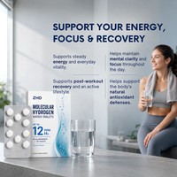 Comprimés d'eau hydrogénée H2 |   12 PPM d'hydrogène moléculaire, 80 mg de magnésium |   Énergie quotidienne, concentration et récupération |   30 comprimés OEM ODM