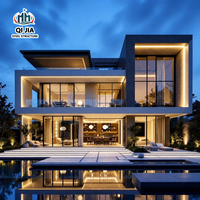 Villa en acier moderne à installation rapide, maisons préfabriquées modulaires, construction en acier léger pour villas et hôtels