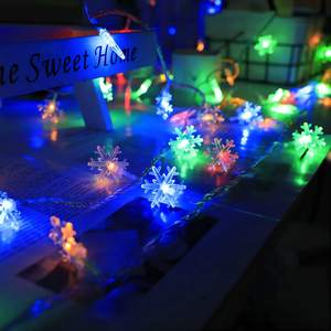 Navidad copo de nieve luz 3M 20LED batería operado cadena remoto 8 modos temporizador impermeable colgante fiesta árbol decoración hecha de plástico - Product Image 2