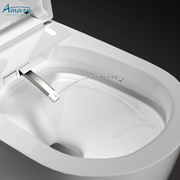 Toilette intelligente en céramique au design moderne, cuvette automatique de salle de bain monobloc avec réservoir