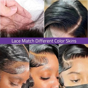 วิกผมลูกไม้ HD แบบไม่ต้องใช้กาว  วิกผมแท้แบบเต็มศีรษะ  ลอนบอดี้เวฟ  จัดเรียงเส้น<span class=keywords><strong>ผม</strong></span>ตามแนวธรรมชาติ  สำหรับผู้หญิงผิว<span class=keywords><strong>สี</strong></span> - Product Image 5