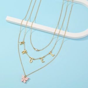 Collier papillon couches pour filles, chaîne de bijoux bon marché, vente en gros, nouvelle mode - Product Image 2