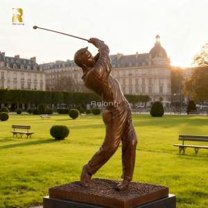 Estátua de Golfeista em Bronze Fundido em Tamanho Real RELONG para Decoração de Clubes, Jardins e Parques ao Ar Livre - Product Image 2