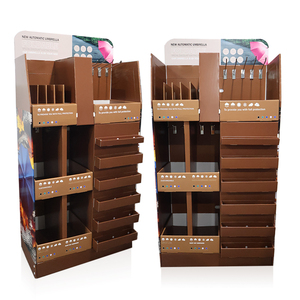 Exhibidor de Cartón Resistente para Paraguas con Almacenamiento para Supermercados y Tiendas Minoristas, Fabricación OEM y ODM - Product Image 1