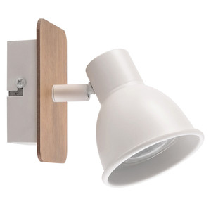 Spot GU10, couleur blanche, fabriqué en bois ; idéal pour décorer et fournir de l'éclairage aux espaces intérieurs. - Product Image 1