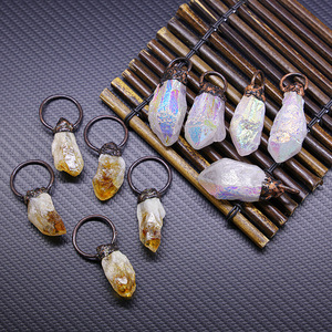 Angelo Aura ciondolo al quarzo-punto di cristallo naturale <span class=keywords><strong>portachiavi</strong></span> in pietra preziosa <span class=keywords><strong>925</strong></span> <span class=keywords><strong>argento</strong></span> placcato oro gioielli da donna - Product Image 4