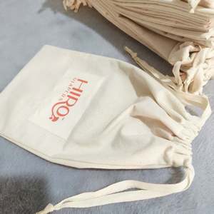 Custom Logo Printed Canvas <b>Muslin</b> Drawstring <b>Bags</b> Luxury Large Linen Canvas Handbags for Purse Shoe Dust Packaging - Product Image 5