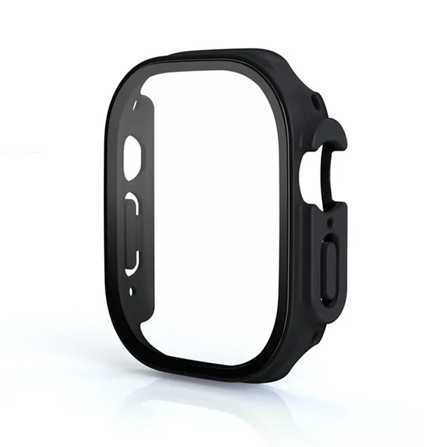 Bumper PC + Pelindung Layar Casing Kaca Tempered Cover untuk Jam Tangan Apple Ultra 49Mm Jam Tangan Pintar Seri Iwatch Aksesoris Band