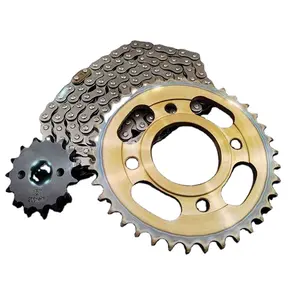 CG125 Motorcycle Parts 1045 Steel Galvanized Color 428-108L 38T 15T Motorcycle Chain And Sprocket Kits