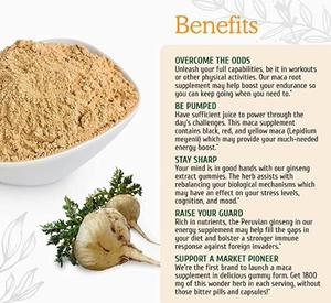 Solo para Mayoristas, Sin Venta al Público: Gomitas de Maca Negra, Raíz de <span class=keywords><strong>Ginseng</strong></span> y Vitamina C para Hombres, con Energía Superior, Grado Alimenticio - Product Image 2