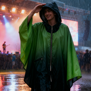 Factory Music <strong>Festivals</strong> Rain <strong>Poncho</strong> with Pocket <strong>Waterproof</strong> Unisex Rain Jacket <strong>for</strong> Hiking, Camping Custom Raincoat with Hooded - Product Image 1