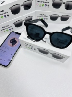 Lunettes de soleil intelligentes pour hommes, nouvelle version noire, avec indicateur de batterie LED et microphone intégré pour la musique Bluetooth