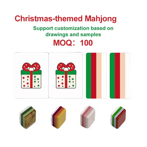 Customized Luxury High Quality Acrylic Foldable American Mahjong Christmas Tile Set for 4 Players Universal Use <b>Entertainment</b> - Product Image 2