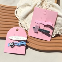 Exhibición de papel especial engrosada Rosa Cartón Logotipo personalizado Impresión Embalaje Anillo Pendientes Collar Clip de pelo Titular Tarjeta colgante