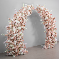 Arche de fleurs artificielles en rose blanche, décoration de toile de fond de mariage, arche florale en soie 8D pour cérémonie, fête, événement