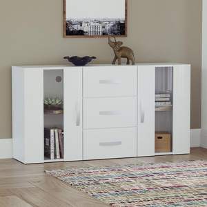 <span class=keywords><strong>Aparador</strong></span> Moderno de 2 Puertas y 3 Cajones con Panel de Madera LED, Gran Capacidad, Luces RGB Blancas, Acabado <span class=keywords><strong>Mate</strong></span>, Ecológico para Sala de Estar - Product Image 4