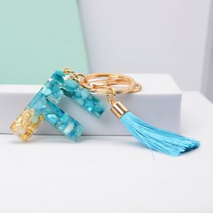 26 Alphabet English Word Tassel Keyring Capital English Letter <b>Key</b> <b>Chain</b> Resin Glitter Acrylic Keychain Handbag Charms Hanging - Product Image 6