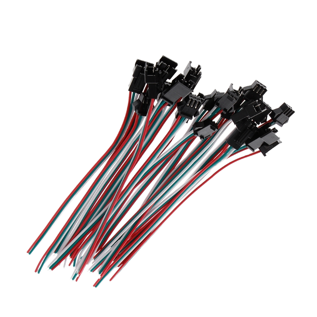 Custom 2-Pin Nylon Brass JST ConnectSM 15cm Wire Cable Pigtail Plug Male Female Adapter LED Strip Lighting DC 2A Accessories