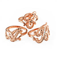 Anello da dito con lettera iniziale con anello con pepita in oro con lettere personalizzate con anello con nome regalo anelli in argento Sterling S925