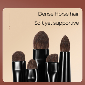 Ensemble de pinceaux à paupières en poils de poney, pinceaux de <span class=keywords><strong>maquillage</strong></span> pour estomper, marque privée - Product Image 2