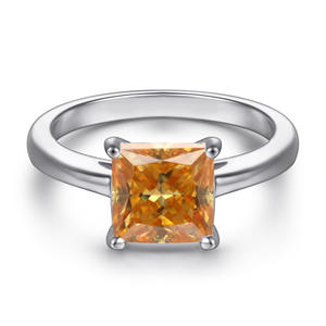 फैशन 1ct रंग vs1 ga misSanite गहने 925 चांदी 18k सफेद सोना प्लेटेड राजकुमारी वर्ग कट अनंत बैंड प्रांग - Product Image 3