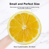 Aangepaste Vorm Citroen Schijfje Mousepad Sublimatie Afdrukken Grappig Fruit Rond Ontwerp Voor Gaming Kantoor Creatieve Geschenken