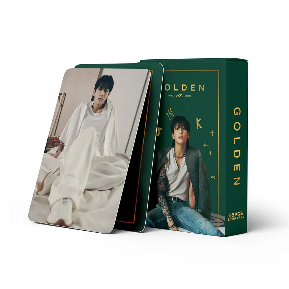 Jung Kook Gouden Kpop Idool Groep Merch 55 Stks/doos Bangtan Jongens V Tijdschrift Octorber Photocard Lomo Kaart Fotokaart