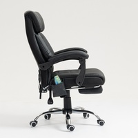 Chaise de bureau en cuir PU chauffante à 8 points avec repose-pieds, télécommande filaire, prix le plus bas