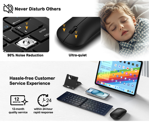 超薄可折叠蓝牙键盘剪刀式开关 Type-C 可充电静音多设备兼容键盘，适用于笔记本电脑、平板电脑、办公、旅行 - Product Image 3