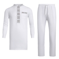 Ensemble Abaya 2 pièces pour homme, styles africains musulmans, grandes tailles XS-2XL, costume de loisirs pour mariages, banquets, dîners, tenue de marié