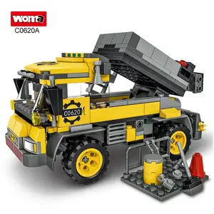C0620, Детский конструктор 2 в 1, модель автомобиля, цементный грузовик, строительные блоки, игрушки, цементная добавка, автомобиль