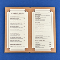 Porte-menu en cuir PU personnalisé, dossier de menu de restaurant à couverture rigide, couverture de menu multi-pages pour hôtel, café, restaurant occidental