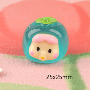 CHENXI Vente en gros de breloques en plastique rondes en forme de fruits 3D Kawaii qui brillent dans le noir, 9 couleurs, kit de décoration pour coque de téléphone DIY - Product Image 6