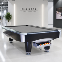 Kit de rechapage de table de billard gris pour table de billard moderne à rail noir, idéal pour les tournois de club