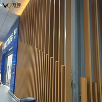 Panneau de bardage architectural en aluminium, tube carré décoratif, pour mur rideau extérieur, résistant aux intempéries, avec persiennes