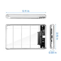 Hard Disk Drive transparan, alat kecepatan tinggi 2.5 Quot USB C Tipe C Sata Hdd