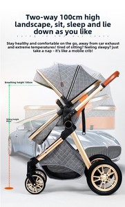 Poussette 3-en-1 avec siège auto - Pliable bidirectionnel, légère, suspension haute performance - Multifonctionnelle, du position assise à la position couchée, pour le voyage - Product Image 6