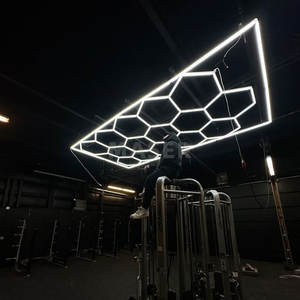 Lámpara de Techo <span class=keywords><strong>Hexagonal</strong></span> de Aluminio para Gimnasio, 15 Rejillas, Resistente al Agua IP65, 6500K, Iluminación para Gimnasio y Fitness - Product Image 1