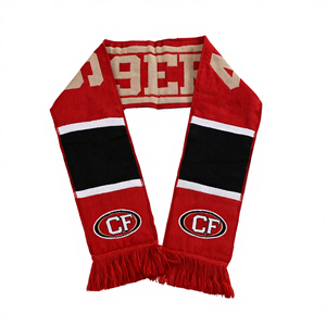 カスタム刺繍入りファンスカーフ 100%アクリル 軽量 サッカークラブ ヨーロッパ選手権 ライブ観戦を盛り上げる - Product Image 1