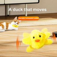 Petit jouet de luxe pour chat canard battant avec capteur de vibrations cataire jouets électriques pour oiseaux en plastique souple jouet pour animaux de compagnie pour chiens lavable