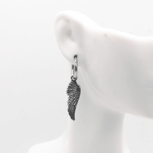 yunnique Angel <b>Wing</b> Drop <b>Earrings</b> Titanium Steel Tibetan Silver Unisex Jewelry Gift - Product Image 5