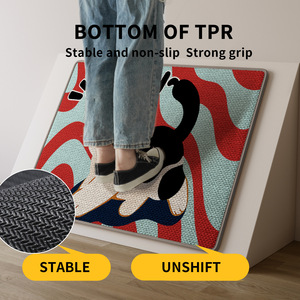 เมียว มีว์ คาร์ตูนพรมห้องน้ำรูปสี่เหลี่ยมผืนผ้ากันลื่นดูดซับน้ำแห้งเร็วห้องน้ำพรมใยโพลีเอสเตอร์ - Product Image 4