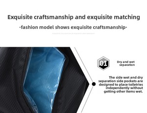 <b>Waterproof</b> Simple <b>Drawstring</b> <b>Bag</b> Flap Pocket Dry Wet Separation Swimming Portable Swimsuit Storage Bundle String Printing - Product Image 3