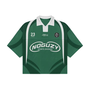 Maglietta Personalizzata YUCHEN per <span class=keywords><strong>Uomo</strong></span>, Stile Boxy Cropped Retro Football, Casual Oversize Vintage in <span class=keywords><strong>Rete</strong></span> di Poliestere, Polo Jersey - Product Image 5
